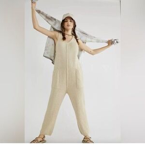 Free People Beach Everson Cream Jumpsuit